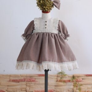 【現品80㎝】ショートドレスR-094　モカ