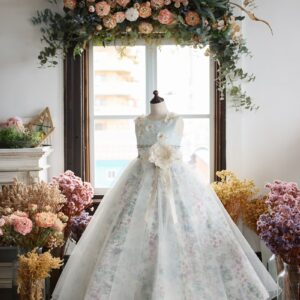 ロングドレスR-106　ブルー