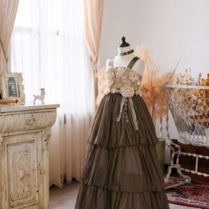 ロングドレスR-104　カラシ