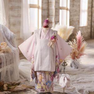 【トルソー現品】アンティークガーデン 3歳被布セット RC722-B 【ラベンダー】