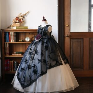 ロングドレスR-085　ブラック