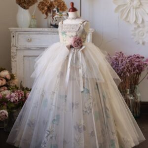 ロングドレスR-090　ベージュ