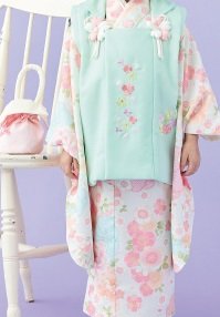 式部浪漫3歳女児被布セット 梅疋田24【アイボリー】 - 画像 (2)