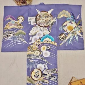 【現品】 男児お宮参り祝着　しゃれっこNo.「翼」2C【くすみ紫】