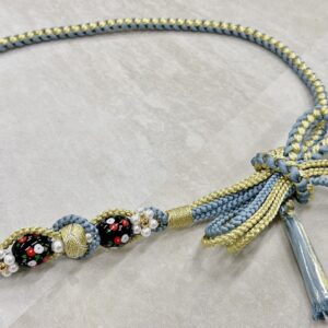 帯〆組みひもトンボ玉 ブルー TOJ-2409f