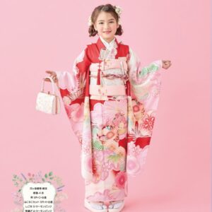 式部浪漫7歳きもの 絵羽 梅毬4【赤】