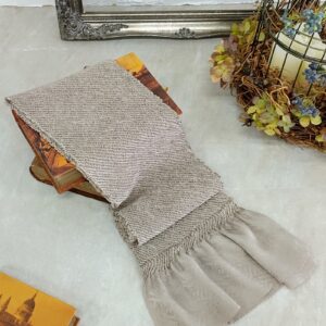 人目・柳総絞り帯揚　2023ﾗﾌｨﾈ別注ｶﾗｰ　正絹【残数限り】モカベージュ