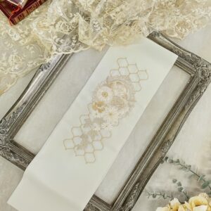 ししゅう半衿【ﾎﾟﾘ合繊】シルエリー2023窓枠に花b