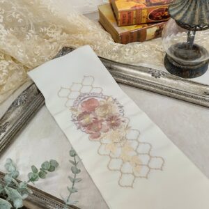 【アウトレット】ししゅう半衿【ポリ合繊】シルエリー2023窓枠に花a