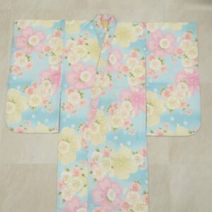 【受注品】花うさぎ5歳女児きもの -№.「2404-m03」 水色