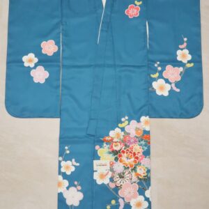 【受注品】しゃれっこ7歳四つ身No.「松花-E」【ブルー】