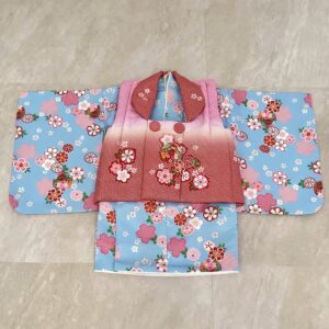 【現品】女児1歳ベビー被布アンサンブル(二部式)RMH2307-j2 赤白青