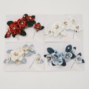 髪飾り　new　純花風ローズコーム№.4625　-4colors-