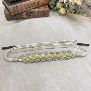 【アウトレット】-ラフィネオリジナル- 帯〆多重組み紐 水色グレー