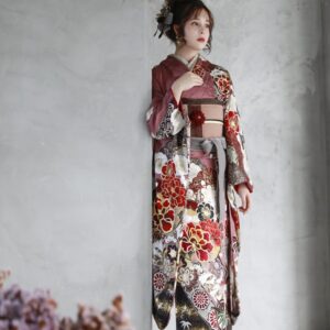 正絹振袖ラフィネモカ RF-12 -スモーキーピンク-