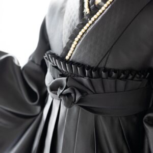 FK-193　バックサテンフリル帯飾り　ブラック