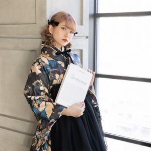 ラフィネモカ二尺袖/ドレス袴 ゴブランRM-181/RH-104【ロイヤルブルー/ブラック】