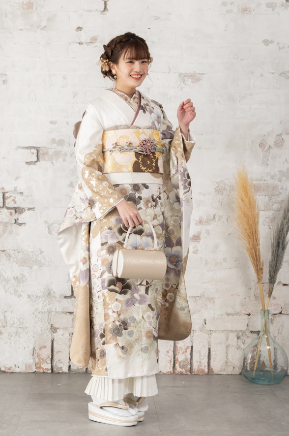 正絹振袖ラフィネモカ RF-20　-フェザーホワイト- - 画像 (7)