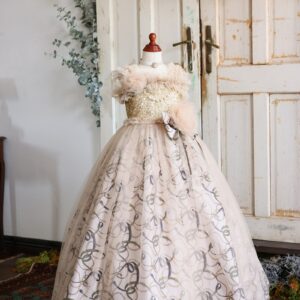 ロングドレスR-132　ベージュ