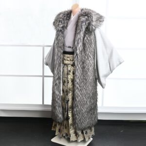 メンズファー-陣羽織ﾌｧｰｺｰﾄ- 【パープルグレー】