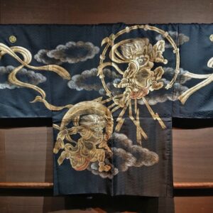 メンズ羽織着物-風神雷神- 【黒】