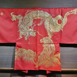 メンズ羽織着物　-龍虎- 【赤】