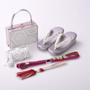 七五三 7歳用 L寸 ハコセコセット WL-51亀甲 銀(特大寸ジュニア用も受注可)