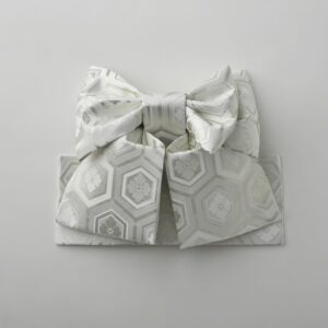 七五三 7歳用 大寸 つくり帯(または袋帯) WL-41亀甲 銀(特大寸ジュニア用も受注可)