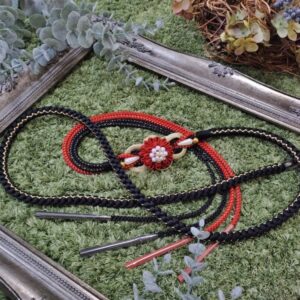 帯〆つまみ細工MOJ-3黒赤