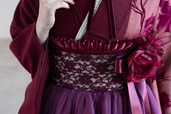 ﾗﾌｨﾈﾓｶ二尺袖/ﾄﾞﾚｽ袴　ロゼ・シルエットRM-207/RH-105【ﾎﾞﾙﾄﾞｰ/ﾎﾞﾙﾄﾞｰ】 - 画像 (7)