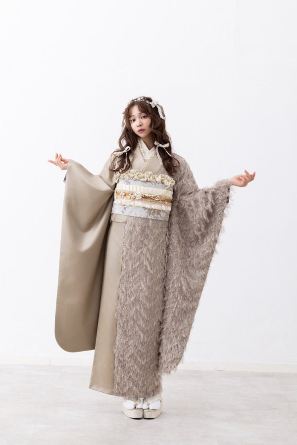 合繊振袖ラフィネモカ GF-93　シャギーモンブラン【ｺﾞｰﾙﾄﾞﾓｶ】 - 画像 (11)