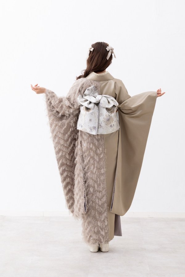 合繊振袖ラフィネモカ GF-93　シャギーモンブラン【ｺﾞｰﾙﾄﾞﾓｶ】 - 画像 (12)