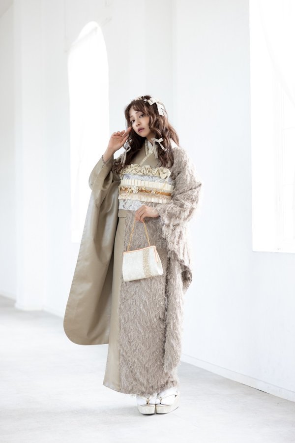 合繊振袖ラフィネモカ GF-93　シャギーモンブラン【ｺﾞｰﾙﾄﾞﾓｶ】 - 画像 (5)