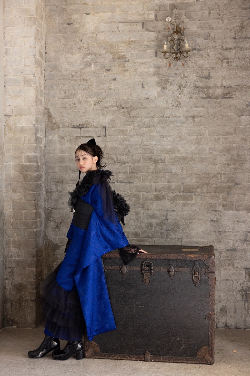 合繊振袖ラフィネモカ GF-83 ヴィクトリアンブルー【ロイヤルブルー】 - 画像 (14)