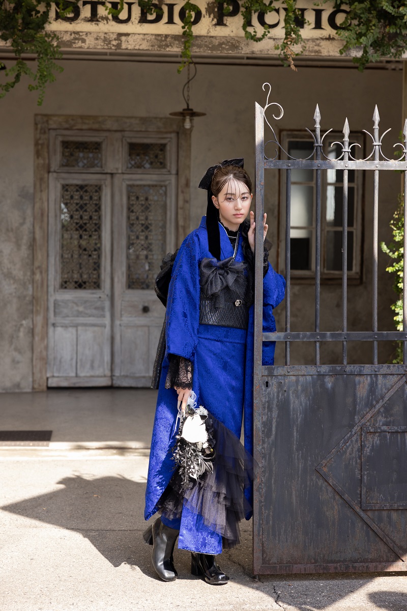 合繊振袖ラフィネモカ GF-83 ヴィクトリアンブルー【ロイヤルブルー】 - 画像 (10)