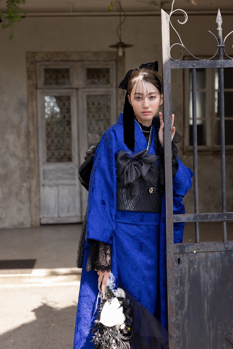 合繊振袖ラフィネモカ GF-83 ヴィクトリアンブルー【ロイヤルブルー】 - 画像 (11)