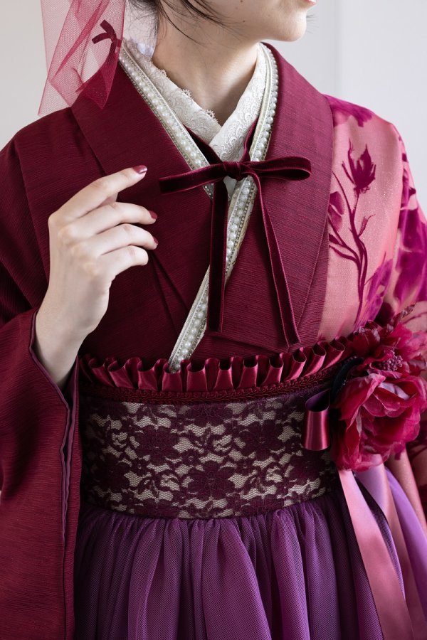 ﾗﾌｨﾈﾓｶ二尺袖/ﾄﾞﾚｽ袴　ロゼ・シルエットRM-207/RH-105【ﾎﾞﾙﾄﾞｰ/ﾎﾞﾙﾄﾞｰ】 - 画像 (6)