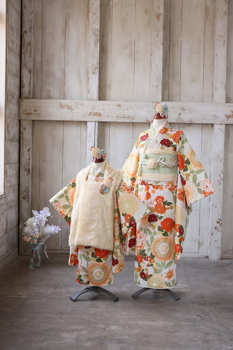 トラッド 7歳きもの RC800-A 　【ｸﾘｰﾑｵﾚﾝｼﾞ】 - 画像 (12)