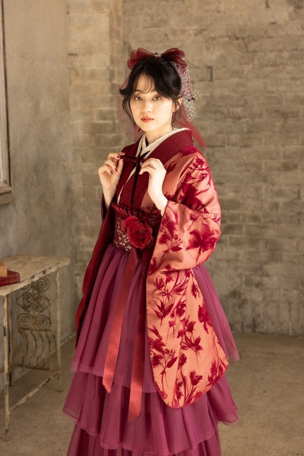 ﾗﾌｨﾈﾓｶ二尺袖/ﾄﾞﾚｽ袴　ロゼ・シルエットRM-207/RH-105【ﾎﾞﾙﾄﾞｰ/ﾎﾞﾙﾄﾞｰ】 - 画像 (4)