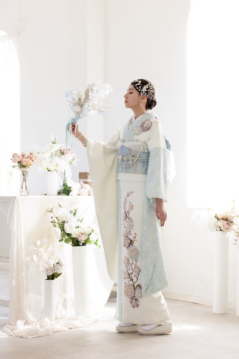 合繊振袖ラフィネモカ GF-88 ル モンテーニュ【白ミント】 - 画像 (5)