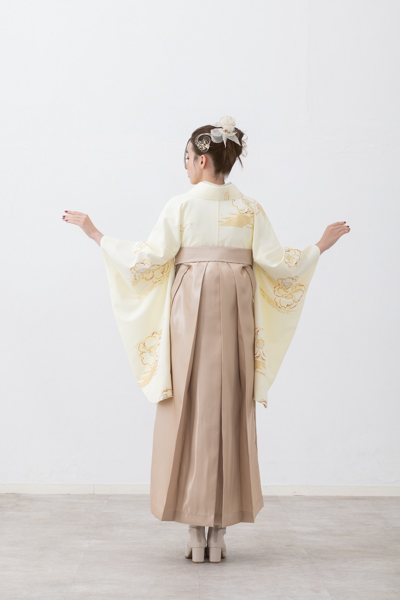 ラフィネモカ二尺袖/卒業袴 金彩クラシカルRM-203/RH-113【ホワイト/ゴールド】 - 画像 (12)