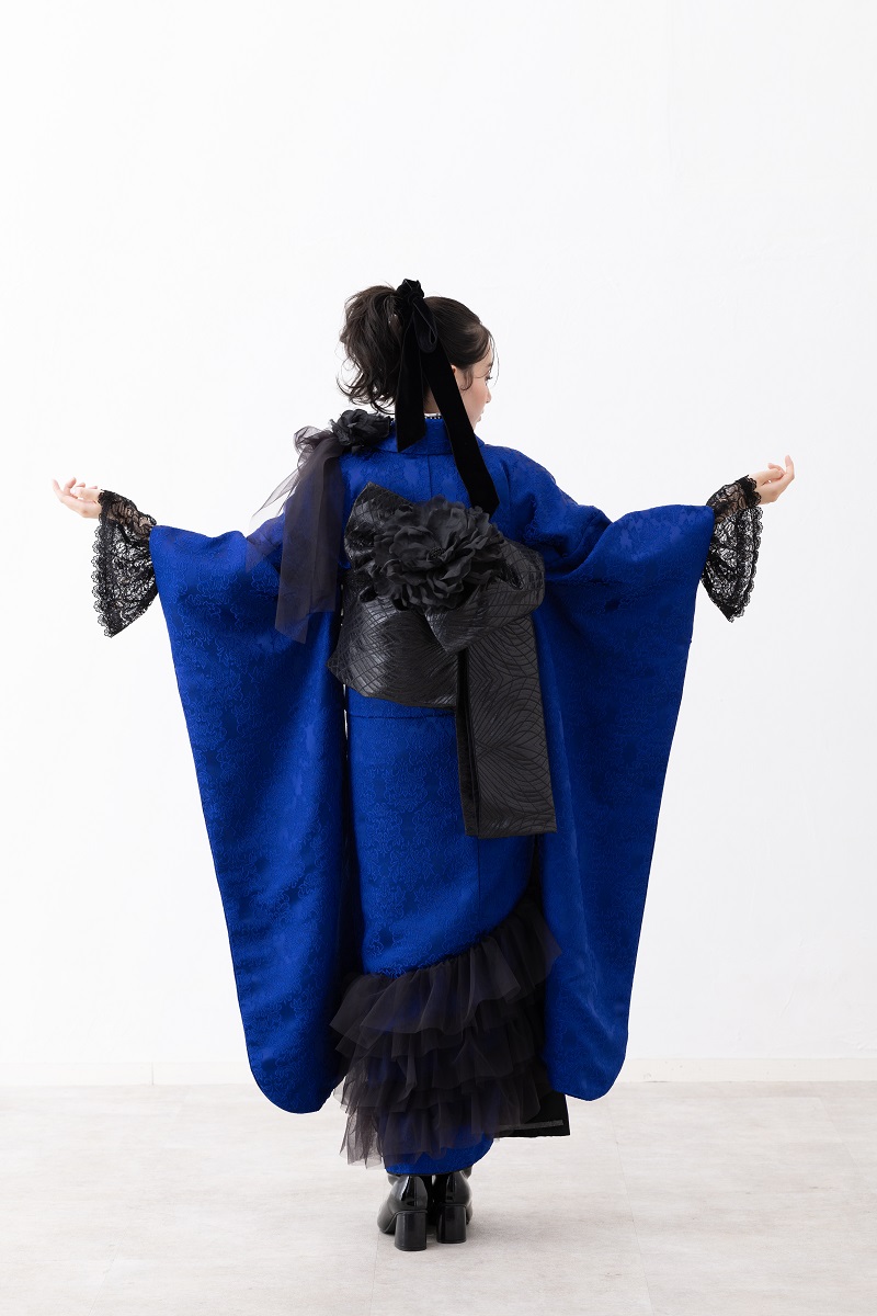 合繊振袖ラフィネモカ GF-83 ヴィクトリアンブルー【ロイヤルブルー】 - 画像 (20)