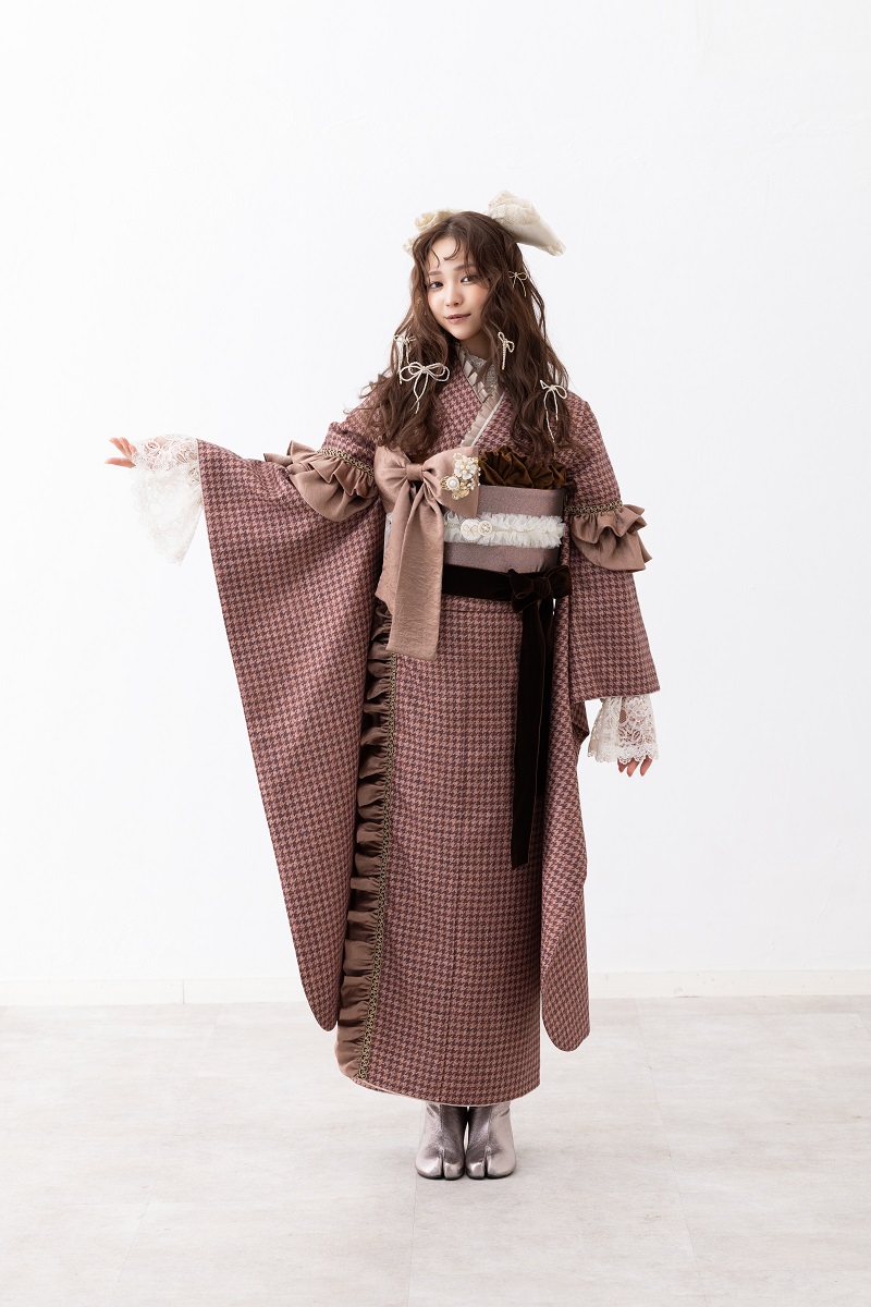 合繊振袖ラフィネモカ GF-91　ピエ ド プール【ｱﾌﾟﾘｺｯﾄ】 - 画像 (10)