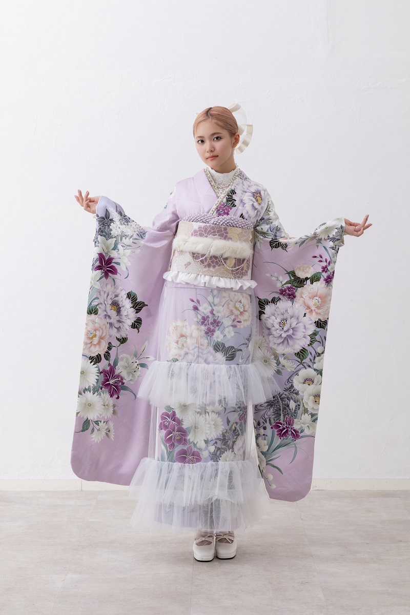 振袖こもの RS-24 チュールオーバースカート ホワイト - 画像 (9)