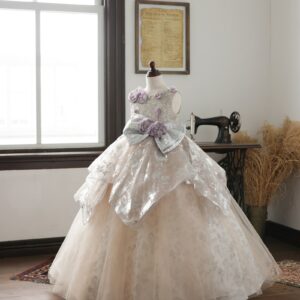 ロングドレスR-151 ピンクベージュ