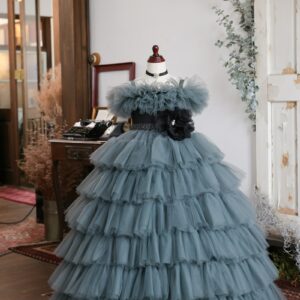 ロングドレスR-153　ダークグレー