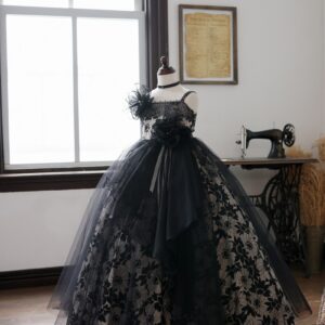 ロングドレスR-146 ブラック