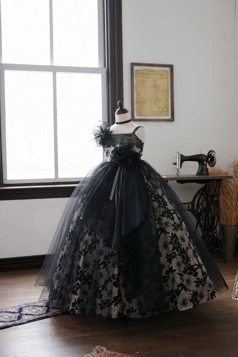 ロングドレスR-146 ブラック