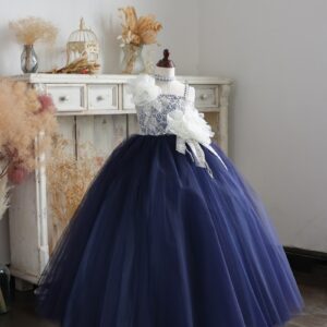 ロングドレスR-150　ネイビー