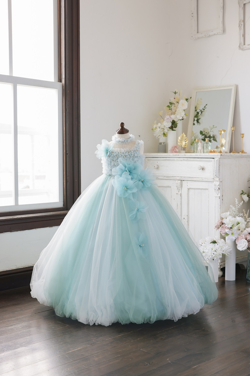 ロングドレスR-145 ブルー